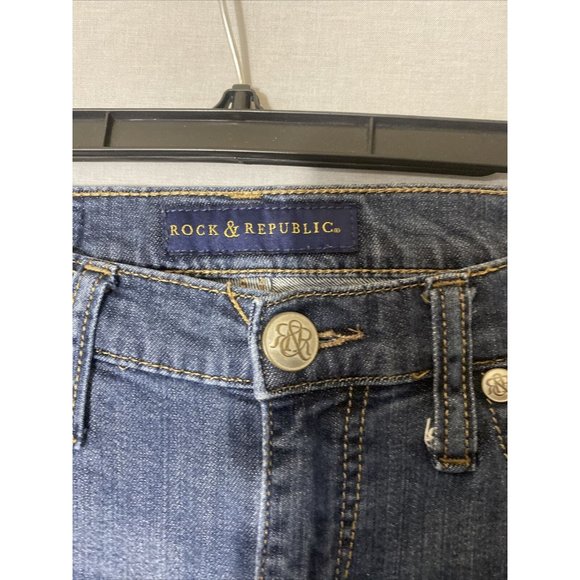 Rock & Republic Women Denim Jeans Dark Wash PANT 8 Medium Regular Bootcut Berlin - Picture 7 of 9